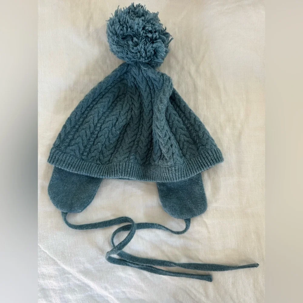 Kate Quinn Teal Pom-Pom 6-12 month baby winter Hat
